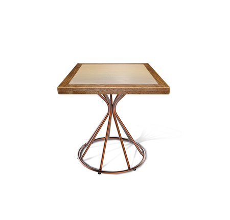 Кухонный стол SHT-TU4-1/ТT7 60/60 (медный металлик/брашированный коричневый/песочный) в Салехарде - изображение