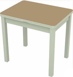 Кухонный стол раскладной Бари дерево №8 (стекло капучино/белый) в Салехарде - предосмотр