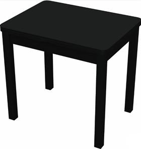 Кухонный стол раздвижной Бари дерево №8 (стекло черное/черный) в Губкинском