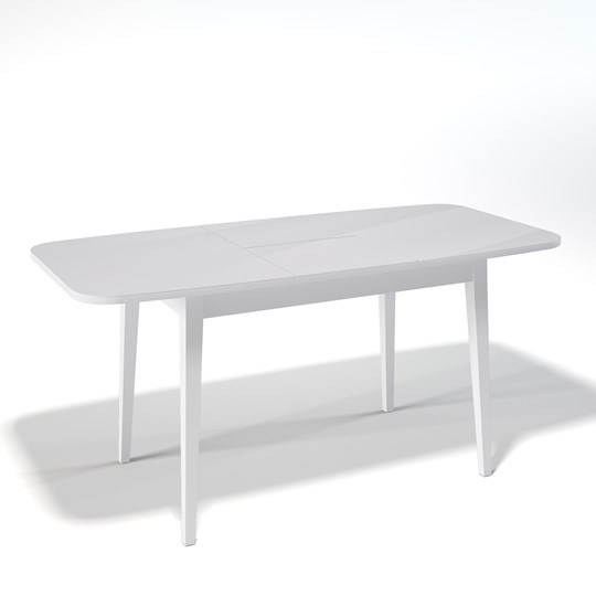 Кухонный раскладной стол Kenner 1200M (Крем/Стекло крем глянец) в Салехарде - изображение 1
