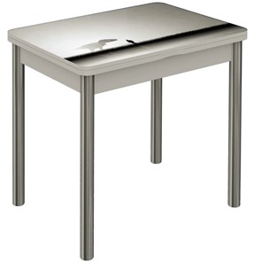 Кухонный раскладной стол Бари хром №6 (Exclusive h182/белый) в Салехарде - предосмотр
