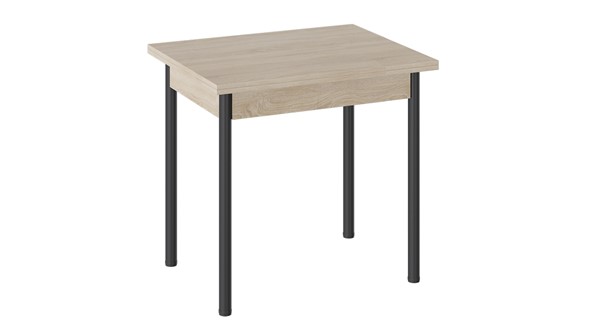 Кухонный стол раздвижной Родос тип 2 с опорой d40 (Черный муар/Дуб Сонома) в Лабытнанги - изображение