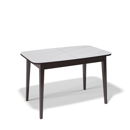 Кухонный стол раздвижной Kenner 1200M (Венге/Стекло белое сатин) в Салехарде - изображение