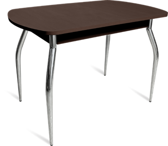 Кухонный стол ПГ-06 ЛДСП, венге ЛДСП/35 гнутые металл хром в Надыме