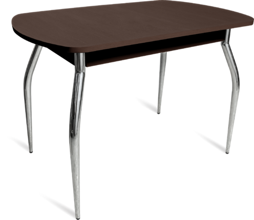 Кухонный стол ПГ-06 ЛДСП, венге ЛДСП/35 гнутые металл хром в Салехарде - изображение