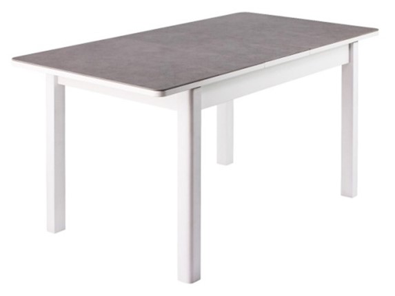 Раздвижной стол Нордкап, Керамика, grigio серый, 40 прямые фигурные массив белый в Салехарде - изображение