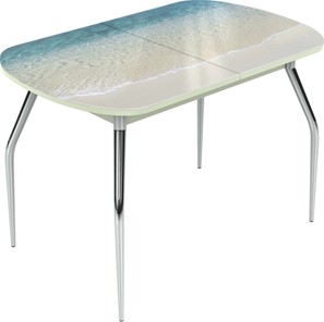 Обеденный раздвижной стол Ривьера исп.2 хром №5 (Exclusive h110/белый) в Салехарде - предосмотр