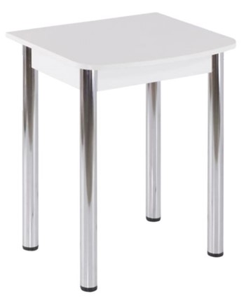 Кухонный пристенный стол НСПГ-02, белый ЛДСП/39 прямые трубы хром в Лабытнанги - изображение