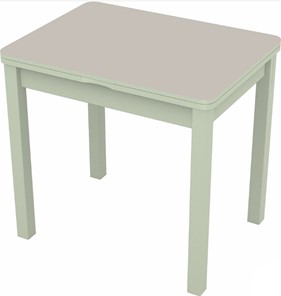 Кухонный раздвижной стол Бари дерево №8 (стекло белое/белый) в Надыме