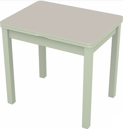 Кухонный раздвижной стол Бари дерево №8 (стекло белое/белый) в Салехарде - изображение