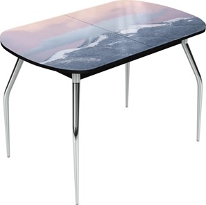 Раздвижной стол Ривьера исп.2 хром №5 (Exclusive h180/черный) в Лабытнанги