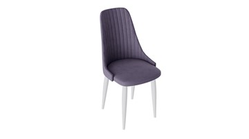 Обеденный стул Франк (конус) исп2 (Белый матовый/Микровелюр Фиолетовый) в Лабытнанги