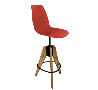 Кухонный стул SHT-ST29/S92 (красный ral 3020/брашированный коричневый/черный муар) в Салехарде