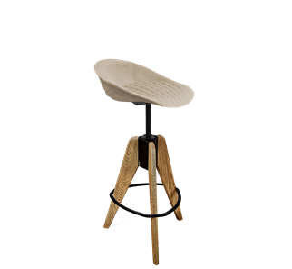 Барный стул SHT-ST19-SF1 / SHT-S92 (ванильный крем/браш.коричневый/черный муар) в Лабытнанги - предосмотр