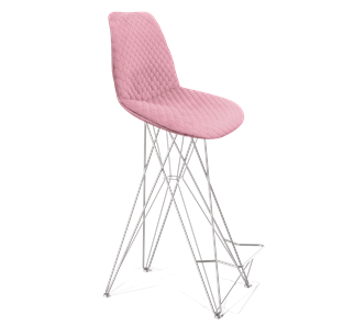 Барный стул SHT-ST29-С22 / SHT-S66 (розовый зефир/хром лак) в Салехарде
