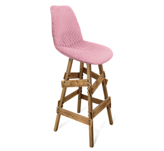 Барный стул SHT-ST29-С22 / SHT-S81 (розовый зефир/брашированный коричневый) в Салехарде