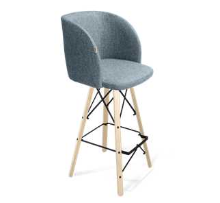 Барный стул SHT-ST33 / SHT-S80 (синий лед/прозрачный лак/черный) в Салехарде