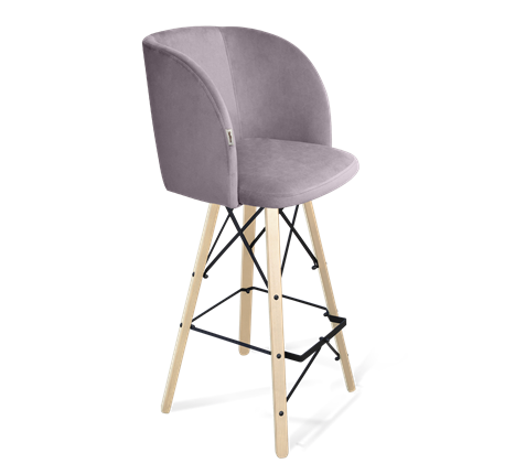 Барный стул SHT-ST33 / SHT-S80 (сиреневая орхидея/прозрачный лак/черный) в Салехарде - изображение