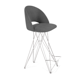 Барный стул SHT-ST34 / SHT-S66 (платиново-серый/хром лак) в Салехарде - предосмотр