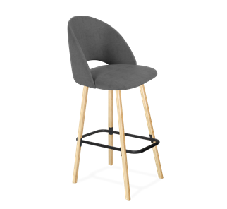 Барный стул SHT-ST34 / SHT-S94 (платиново-серый/прозрачный лак/черный муар) в Салехарде