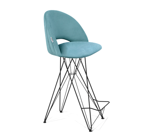 Барный стул SHT-ST34-1 / SHT-S66 (голубая пастель/черный муар) в Салехарде - изображение