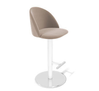 Барный стул SHT-ST35 / SHT-S128 (латте/хром/белый муар) в Надыме