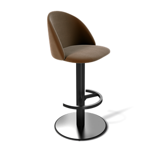 Барный стул SHT-ST35 / SHT-S137 (кофейный ликер/стальной/черный муар) в Новом Уренгое