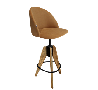 Барный стул SHT-ST35 / SHT-S92 (горчичный/браш.коричневый/черный муар) в Лабытнанги