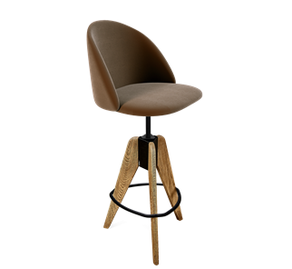 Барный стул SHT-ST35 / SHT-S92 (кофейный ликер/браш.коричневый/черный муар) в Новом Уренгое
