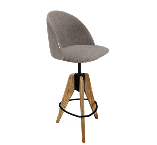 Барный стул SHT-ST35 / SHT-S92 (тростниковый сахар/браш.коричневый/черный муар) в Салехарде