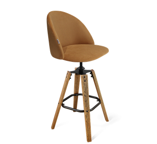 Барный стул SHT-ST35 / SHT-S93 (горчичный/браш.коричневый/черный муар) в Салехарде