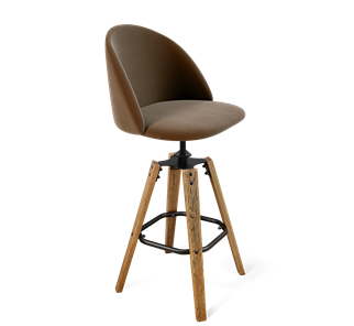 Барный стул SHT-ST35 / SHT-S93 (кофейный ликер/браш.коричневый/черный муар) в Новом Уренгое