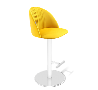 Барный стул SHT-ST35-1 / SHT-S128 (имперский жёлтый/хром/белый муар) в Салехарде