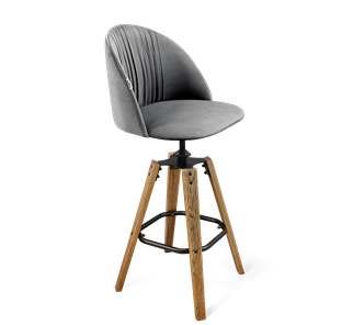 Барный стул SHT-ST35-1 / SHT-S93 (угольно-серый/браш.коричневый/черный муар) в Салехарде