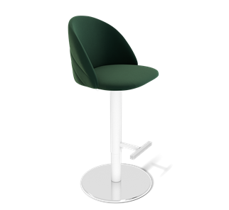 Барный стул SHT-ST35-2 / SHT-S128 (лиственно-зеленый/хром/белый муар) в Салехарде