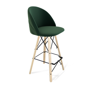 Барный стул SHT-ST35-2 / SHT-S80 (лиственно-зеленый/прозрачный лак/черный) в Салехарде