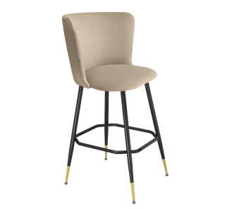 Барный стул SHT-ST36 / SHT-S148 (ванильный крем/черный муар/золото) в Салехарде