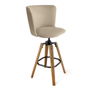 Барный стул SHT-ST36 / SHT-S93 (ванильный крем/браш.коричневый/черный муар) в Салехарде