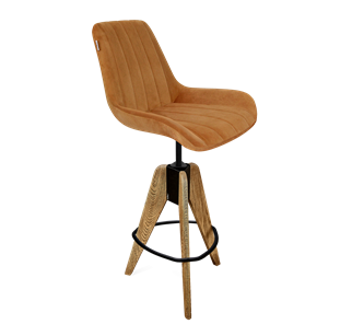 Барный стул SHT-ST37 / SHT-S92 (горчичный/браш.коричневый/черный муар) в Салехарде