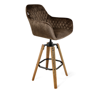 Барный стул SHT-ST38 / SHT-S93 (кофейный трюфель/браш.коричневый/черный муар) в Салехарде