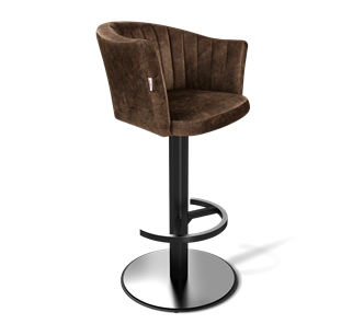 Барный стул SHT-ST42-1 / SHT-S137 (кофейный трюфель/стальной/черный муар) в Надыме