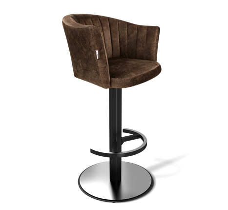 Барный стул SHT-ST42-1 / SHT-S137 (кофейный трюфель/стальной/черный муар) в Салехарде - изображение