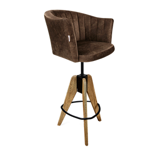 Барный стул SHT-ST42-1 / SHT-S92 (кофейный трюфель/браш.коричневый/черный муар) в Салехарде
