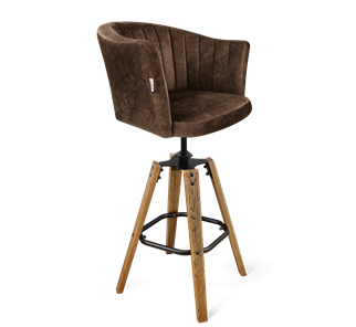 Барный стул SHT-ST42-1 / SHT-S93 (кофейный трюфель/браш.коричневый/черный муар) в Салехарде