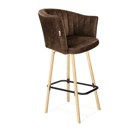 Барный стул SHT-ST42-1 / SHT-S94 (кофейный трюфель/прозрачный лак/черный муар) в Салехарде - изображение