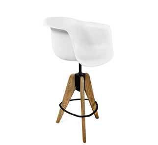 Барный стул SHT-ST31/S92 (белый/брашированный коричневый/черный муар) в Надыме