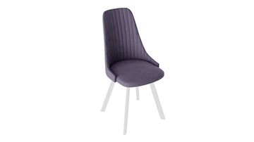 Обеденный стул Франк (паук) исп2 (Белый матовый/Микровелюр Фиолетовый) в Надыме