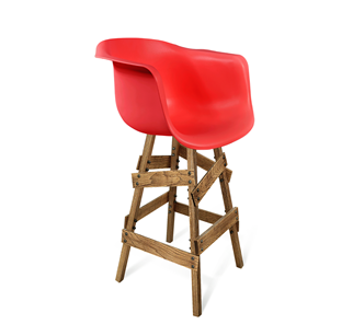 Барный стул SHT-ST31/S81 (красный/брашированный коричневый) в Лабытнанги