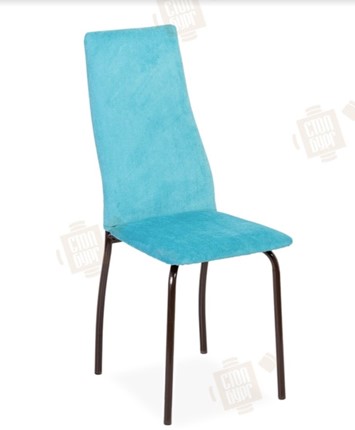 Обеденный стул Волна, каркас металл коричневый, инфинити бирюза в Салехарде - изображение