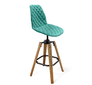 Барный стул SHT-ST29-С12/S93 (голубая лагуна/брашированный коричневый/черный муар) в Лабытнанги